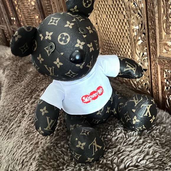 Handsome Monogram Bear with White and Red Accents - Picture 4 of 7